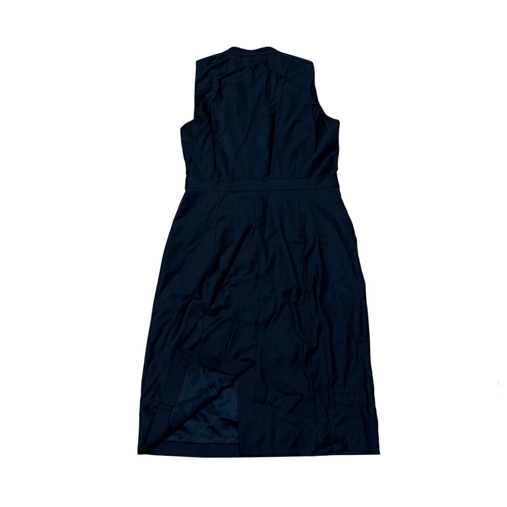 J CREW Tuxedo Dress Women 2 Super 120s Wool Silk Tie Neck Black NWT Career Work - Picture 3 of 10